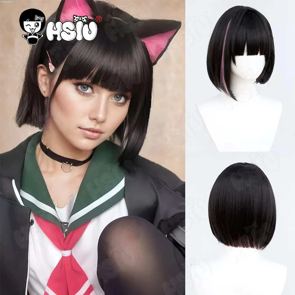 Blue Archive Kyoyama Kazusa Short Pink Black Wig Cosplay