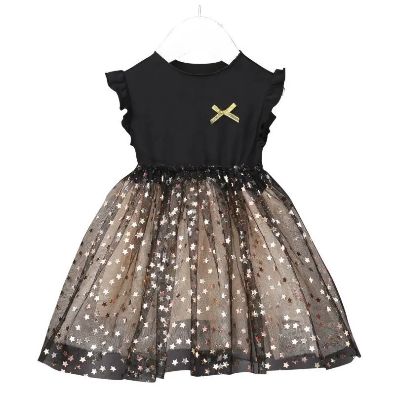 

Girls Dress Summer Korean Version of The Girls Cotton Fluffy Skirt Sub Fairy Sweet Style Star Mesh New Princess Skirt