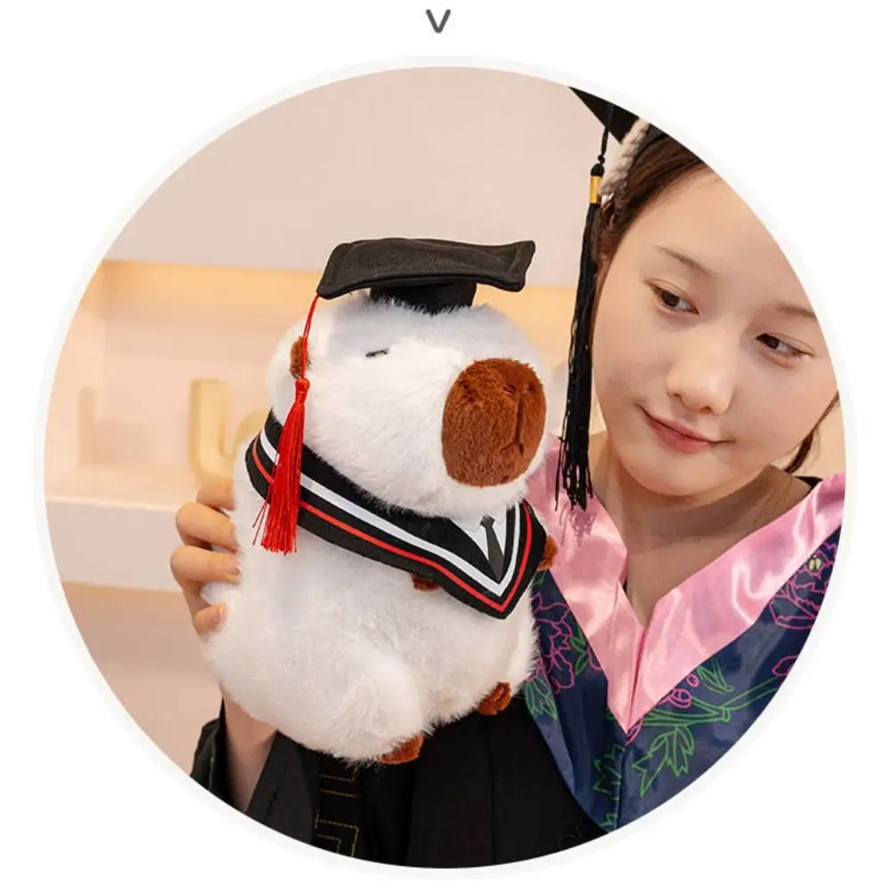 

New 25cm Graduation Doll Capybara Plush Sitting Bear Doll Graduation Gown Bear Plush Dr. Bear Students