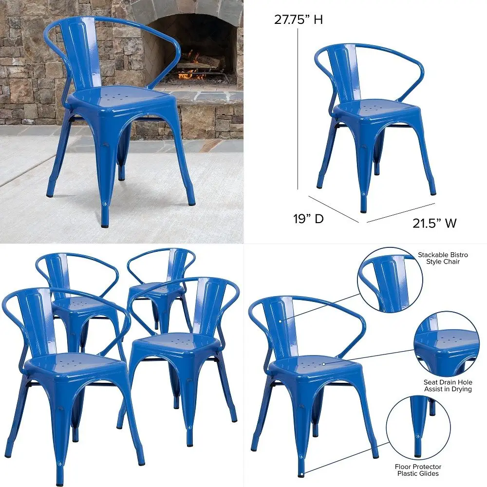 

Snow Patio Dining Chair in Red Set of 2