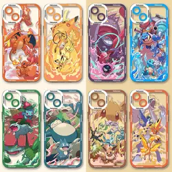 Neue anime pokémons pikachu heiße coole telefon hülle für iphone 16 15 14 13 12 11 mini pro max x xr xsmax 7 8 plus se20 transparent