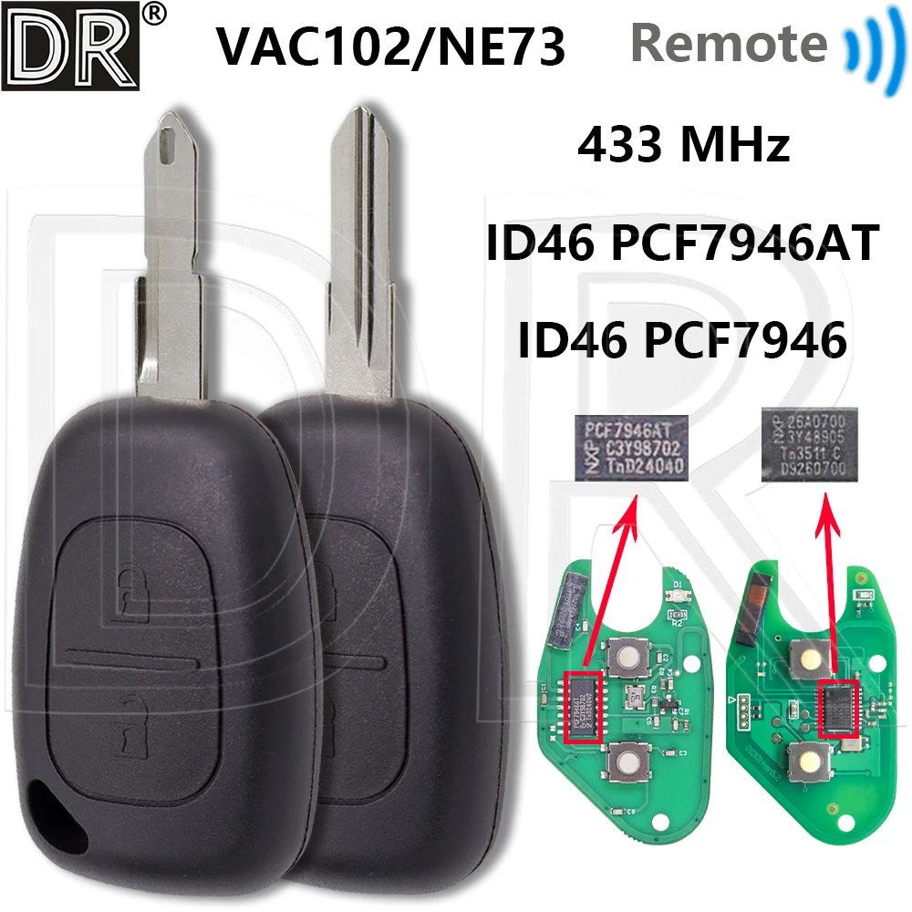 

Great 433ASK ID46 PCF7946 Car Remote Key For Renault Trafic Master Kangoo Movano Transmister For Opel Vivaro Vauxhall 2003-2012