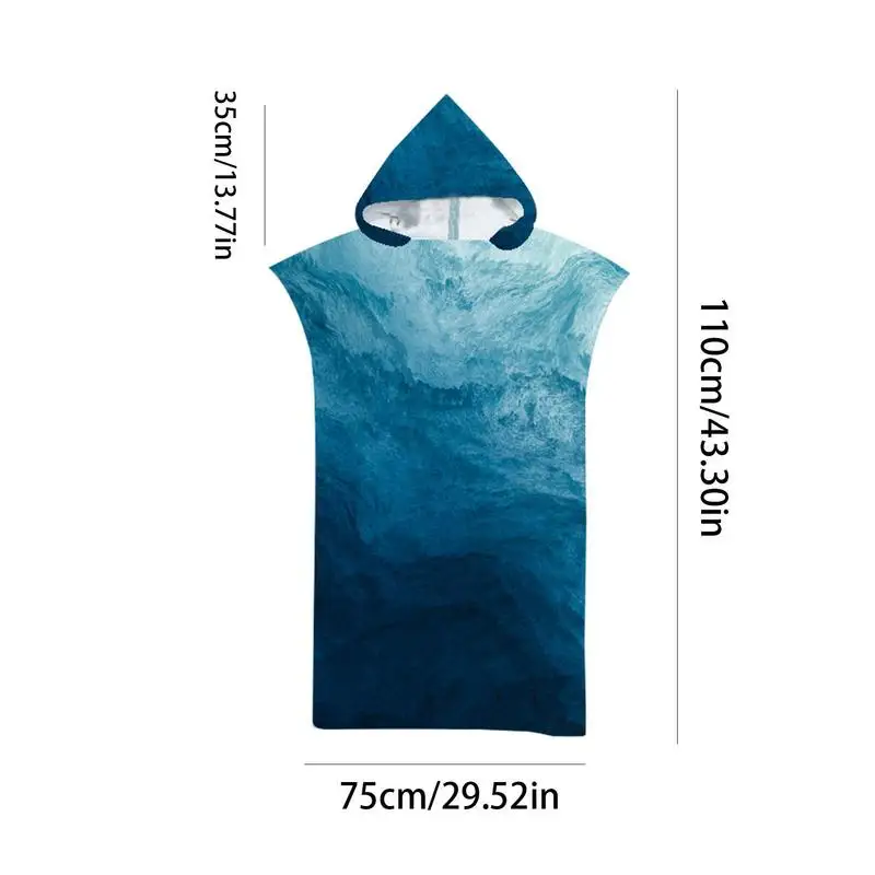 Adult Child Microfiber Quick Dry Hooded Beach Towel Swimming Changing Bathrobe Surf Windproof Cloak Diving Poncho For Surfing