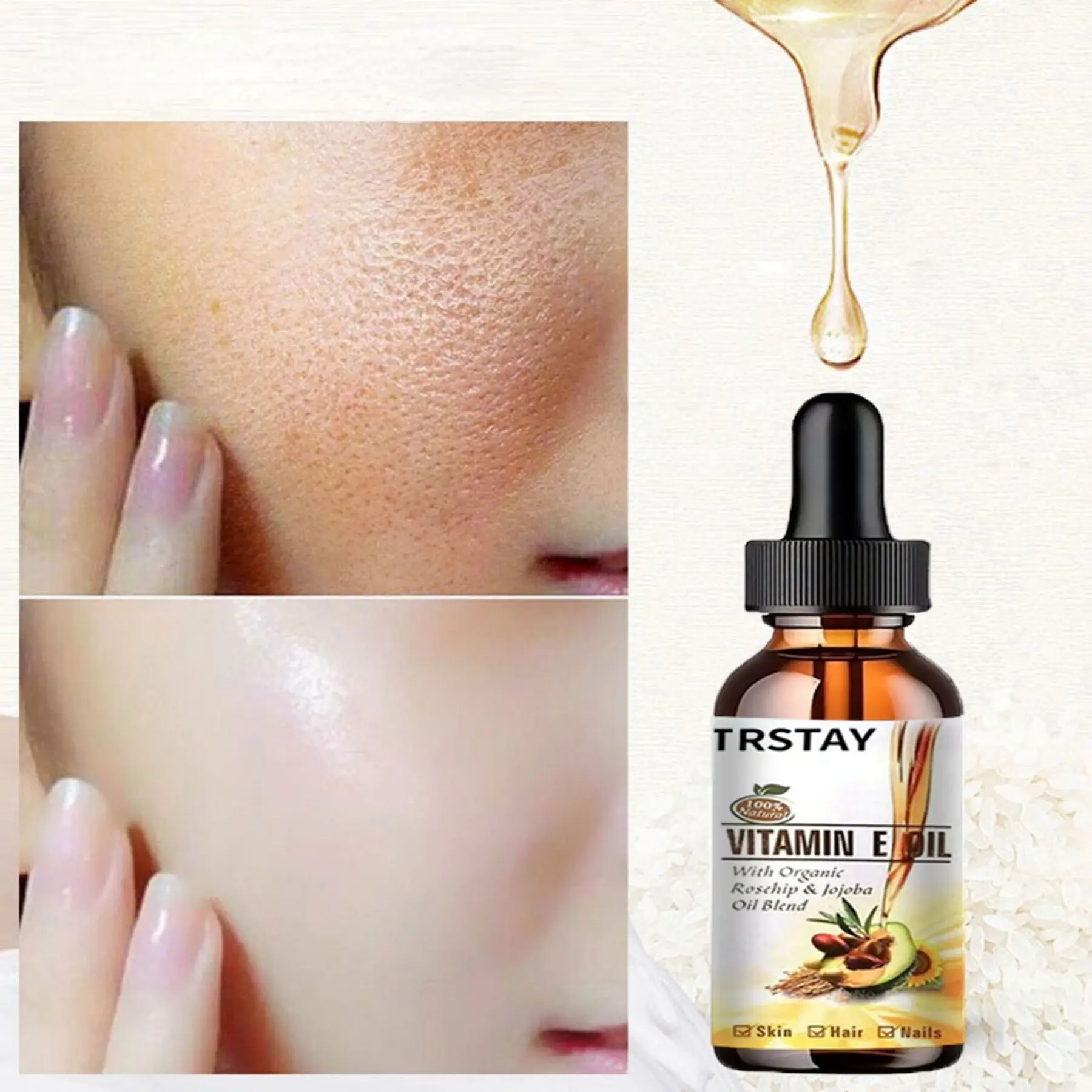 New 100% Pure Natural Vitamin E Oil Face Body Massage Spa Avocado Essential Oils Cold Pressed Moisturizer Serum