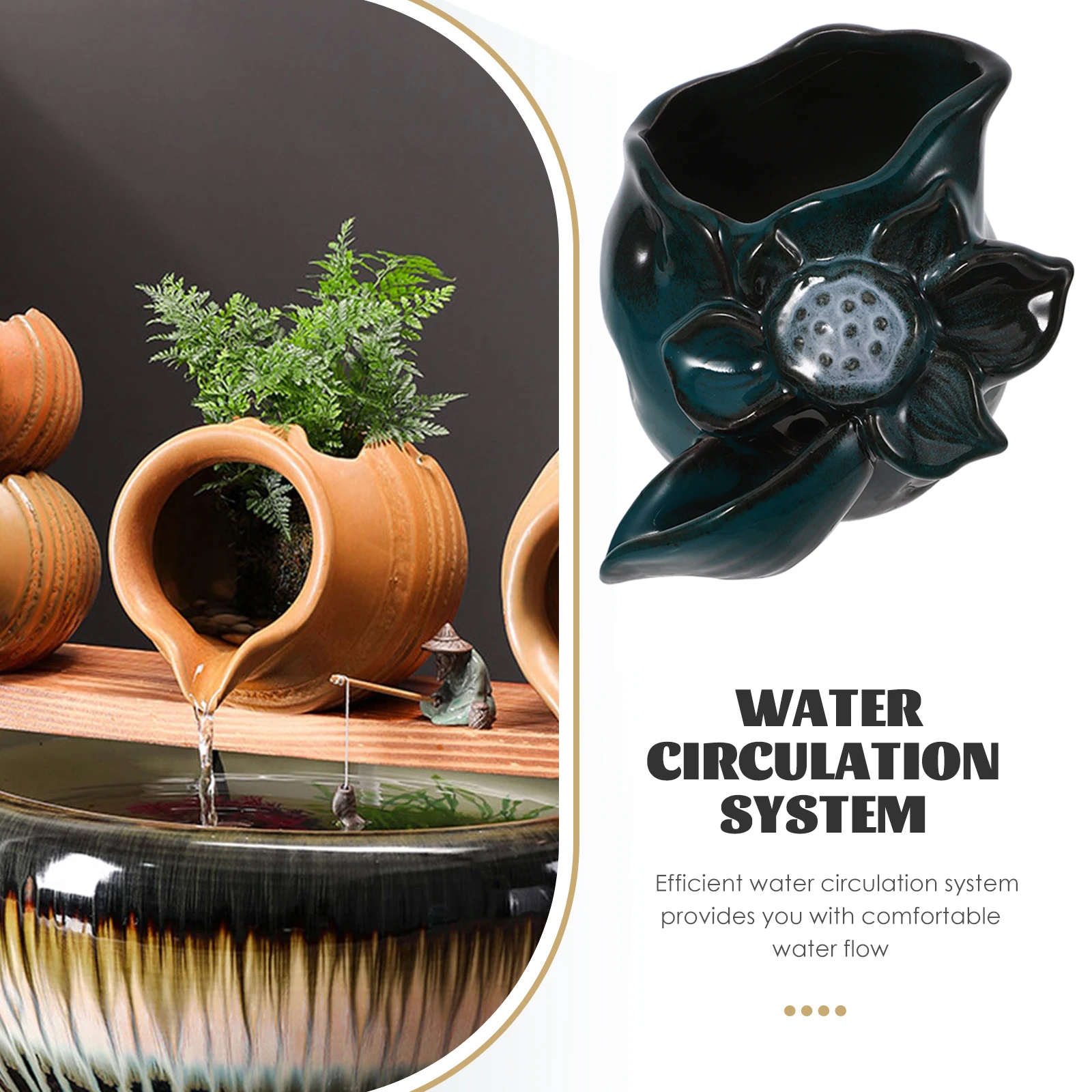 نافورة السيراميك استبدال صنبور ديكور شلال ملحق في الهواء الطلق حديقة البرك أنظمة تعميم مياه المناظر الطبيعية