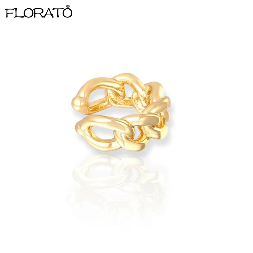 

Fashion Clip on Earrings for Women Charm Gold Color Round Ear Clips Female 2023 Trend Ear Cuffs Valentine's Day Gift Jewelry