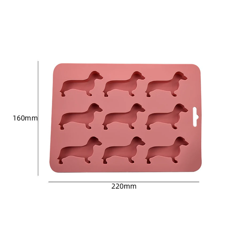 Dachshund Dog Shaped Silicone Ice Cube Mold and Tray for Drink Ice Maker Candy Chocolate Biscuit Fondant Cupcake Cake Decoration