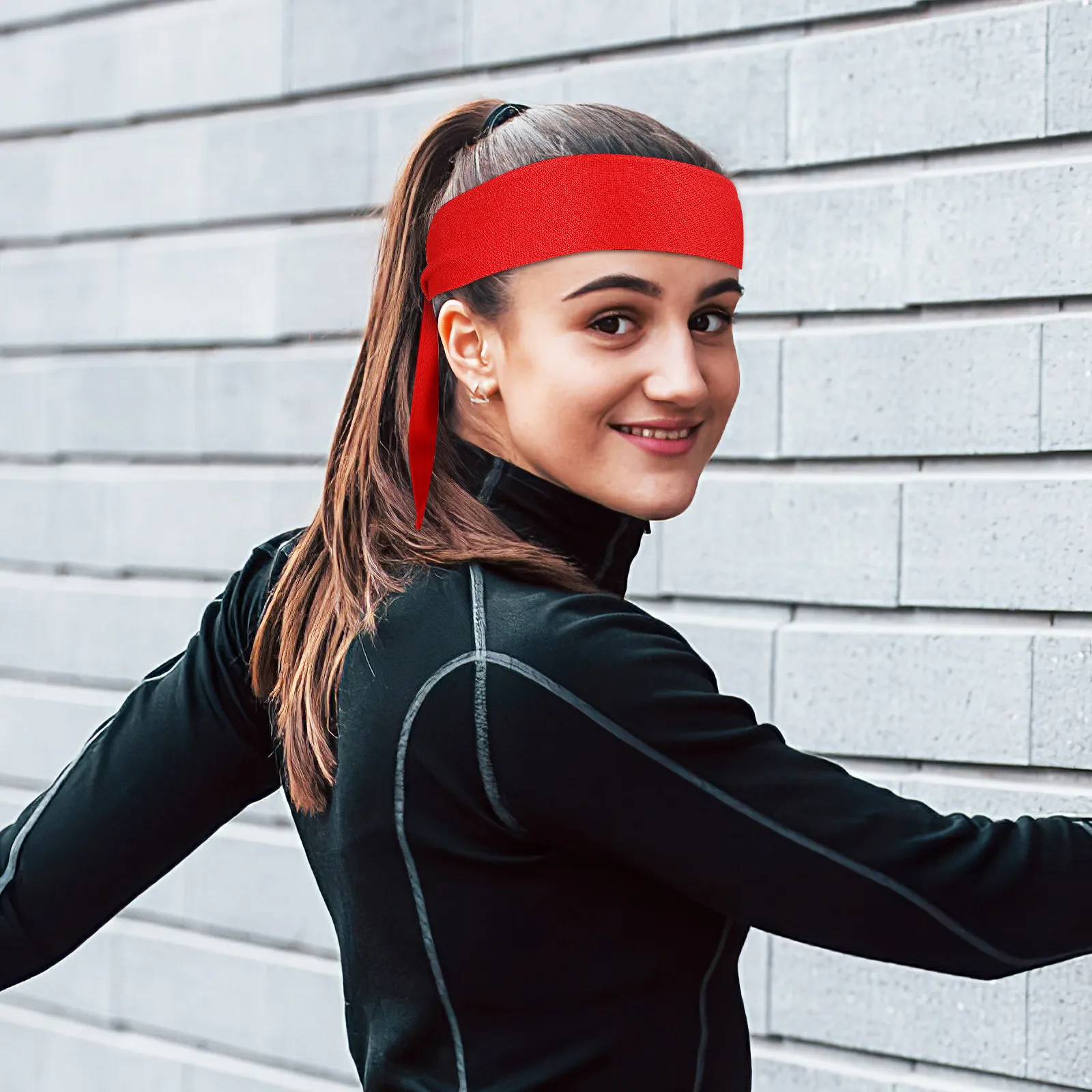 2Pcs Adjustable Sports Headbands for Men & Women – Sweat-Absorbing Tie-Style Hair Wraps for Running, Tennis, Gym