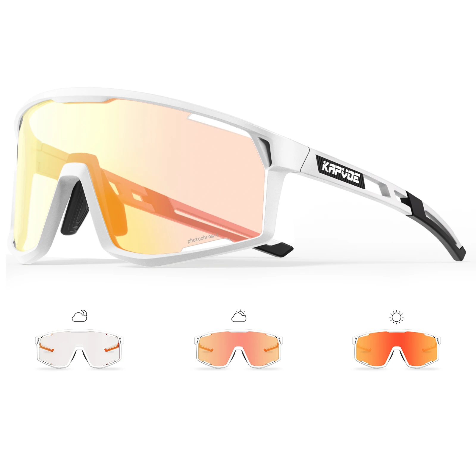 Kapvoe Nieuwe Outdoor Meekleurende Fietsen Zonnebril Mannen Vrouwen MTB Bril UV400 Fiets Brillen Sport Wandelen Racefiets Bril