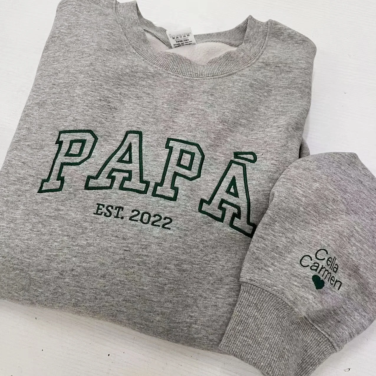 Custom Embroidered PAPA MAMA Sweatshirts Personalized Couple Sweatshirt with Name Family Gift Anniversary Pregnancy Announcement