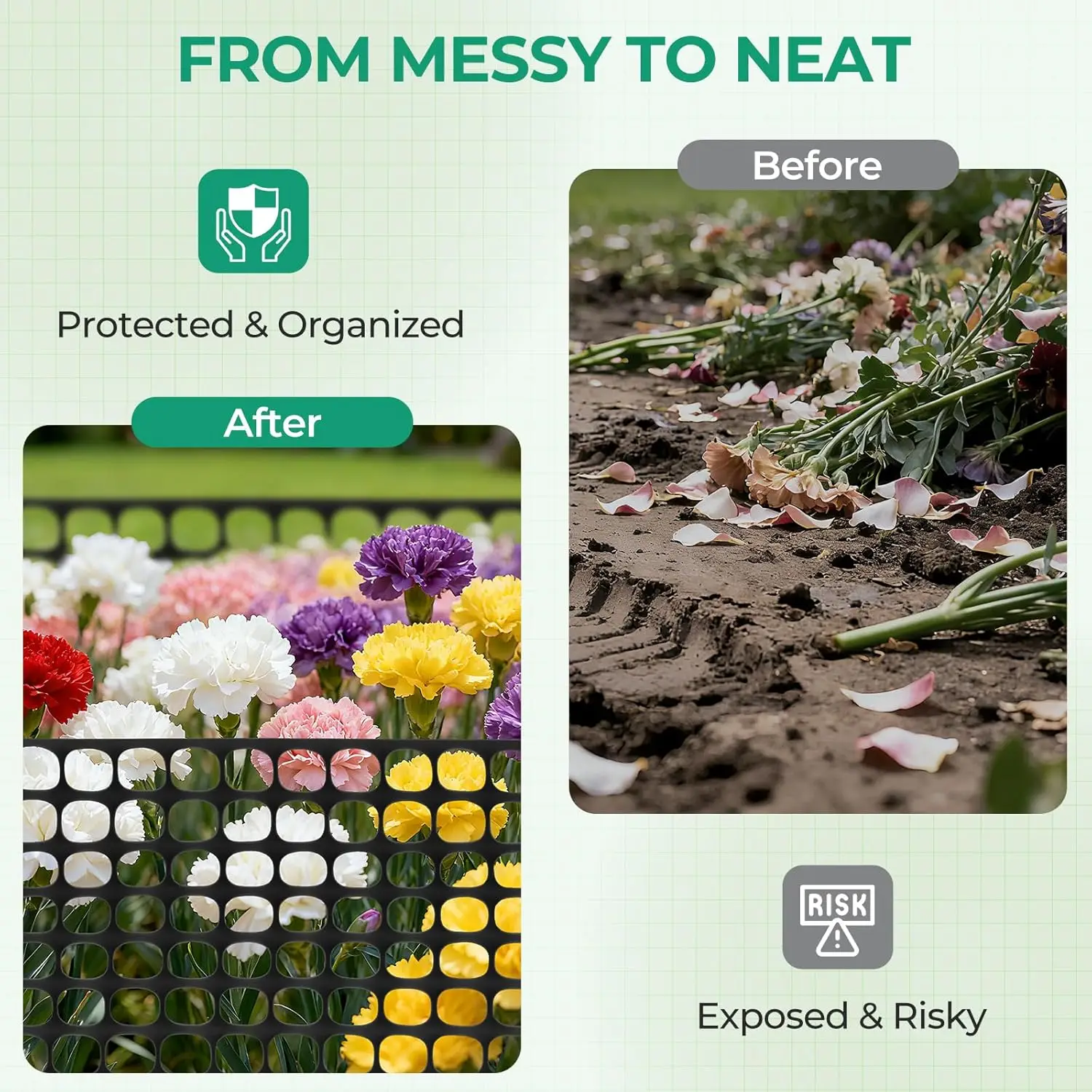 Reusable Plastic Fence Roll 4x100ft, Garden Animal Barrier for Rabbits Chickens Dogs, Temporary Pool Safety Construction Netting