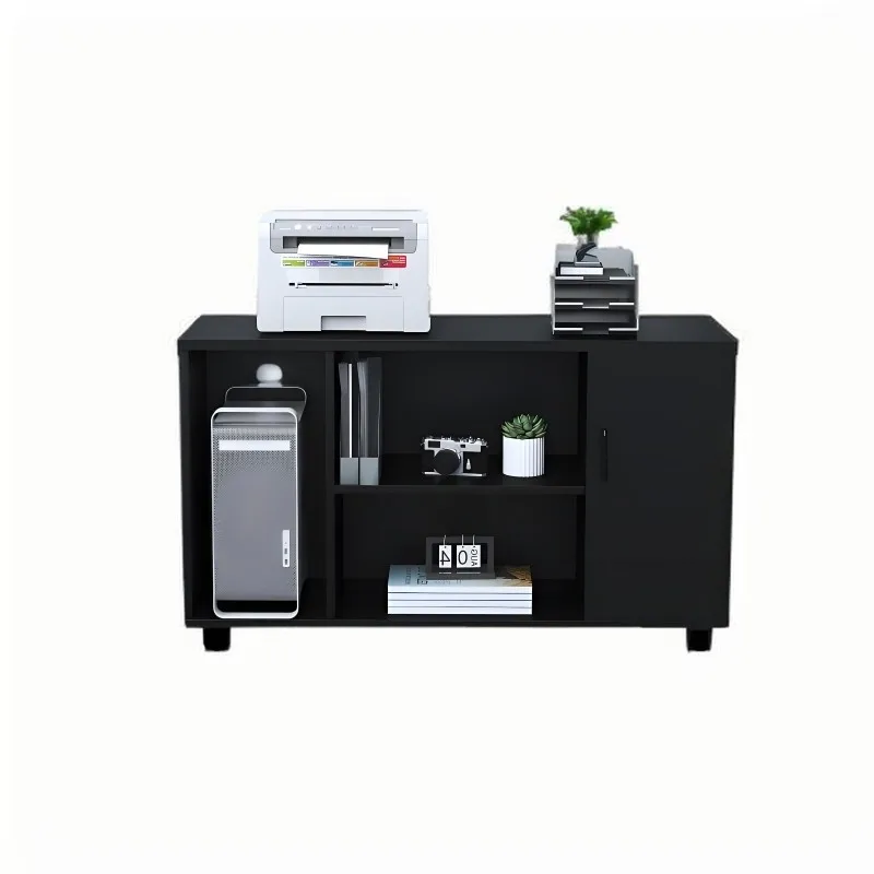 Black Desk Side Cabinet Low Cabinet Printer Side Workbench Sub-Locker File Main