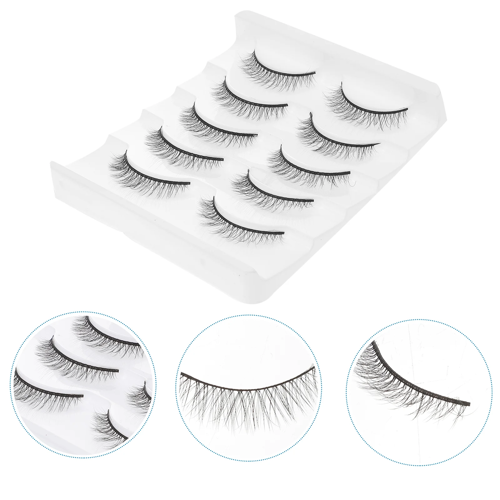 5 paires de Faux cils vaporeux court Mascara maquillage Faux mince femmes femme Faux
