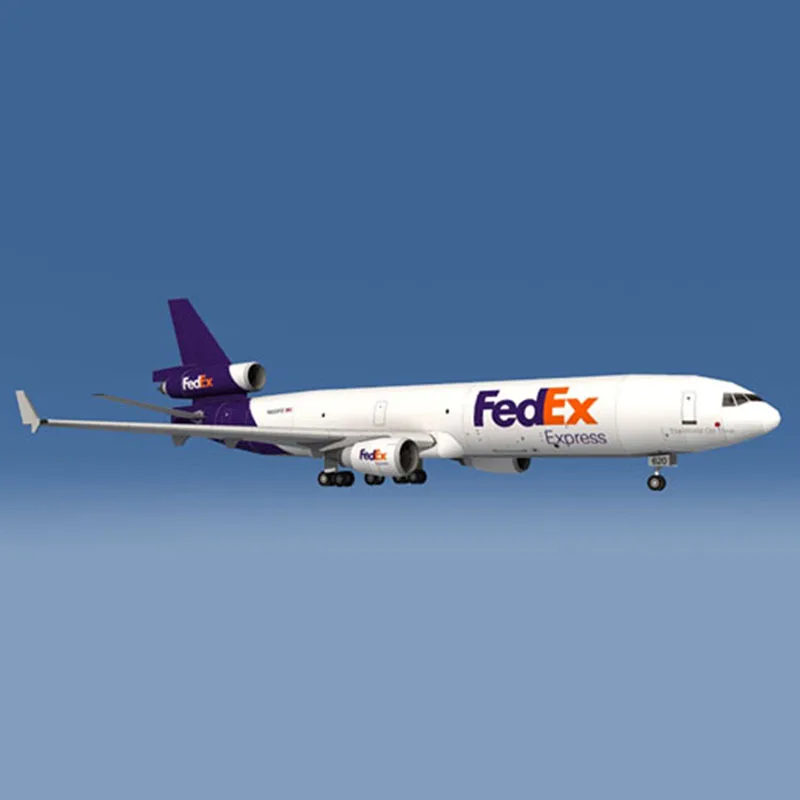 1:100 Fedex MD-11 Cargo Transporter Airplane Paper Model Assembled Simulation Ornaments Collection Home Decoration Gift Display