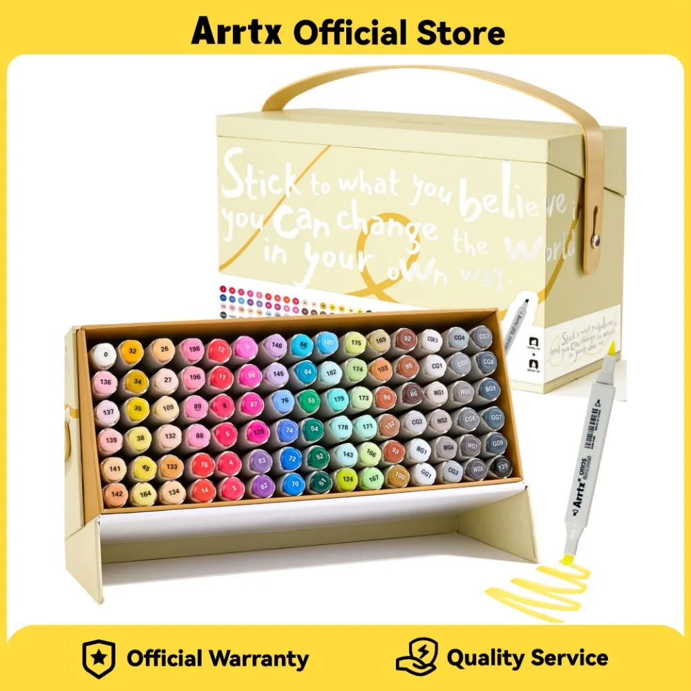 

Arrtx Alcohol Markers OROS 80/90 Colors Brush and Chisel Tip Art Markers for Artists Adult Coloring Sketch Illustration Comic