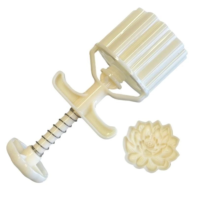 

652F Flower Mooncakes Hand Press Molds Durable Mooncakes Press Molds Delicate Stamp with Unique 3D Pattern for Bakers