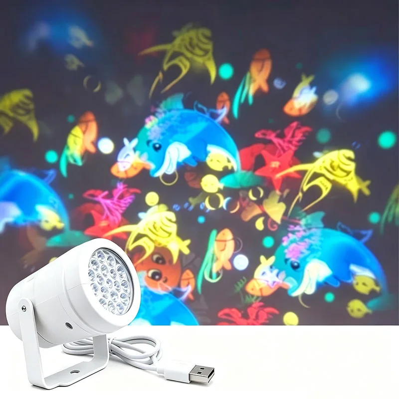 Rotating Dancing LED Projection Light, Colorful Ocean World Pattern Lamp for Kids Bedroom Living Room Xmas Decor