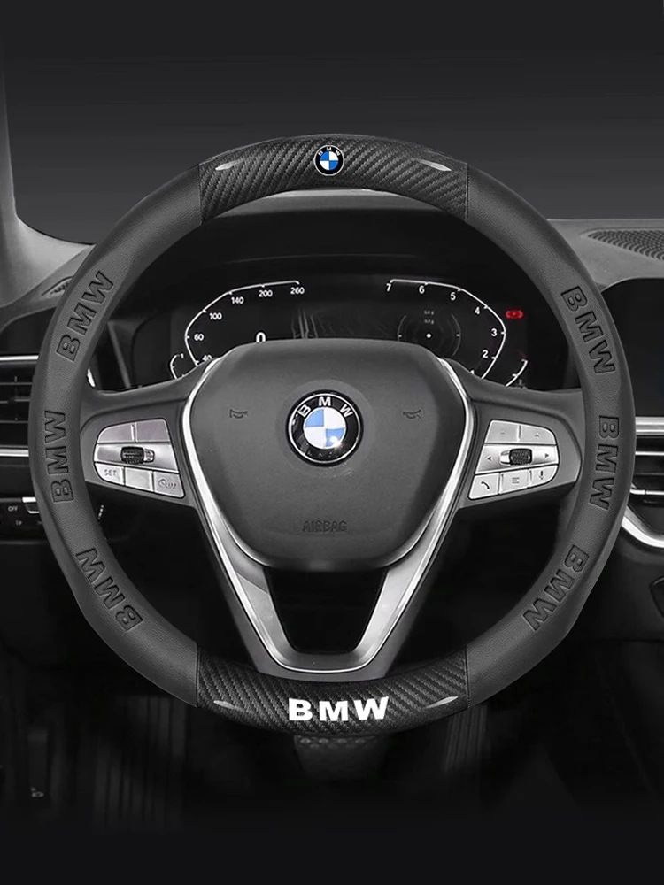 BMW M X1 X3 X5 X6 X7 G20 G30 G70 E39 E46 E90 E92 F10 F15 F25 F30 Carbon fiber Leather Car Steering Wheel Cover Auto Accessories