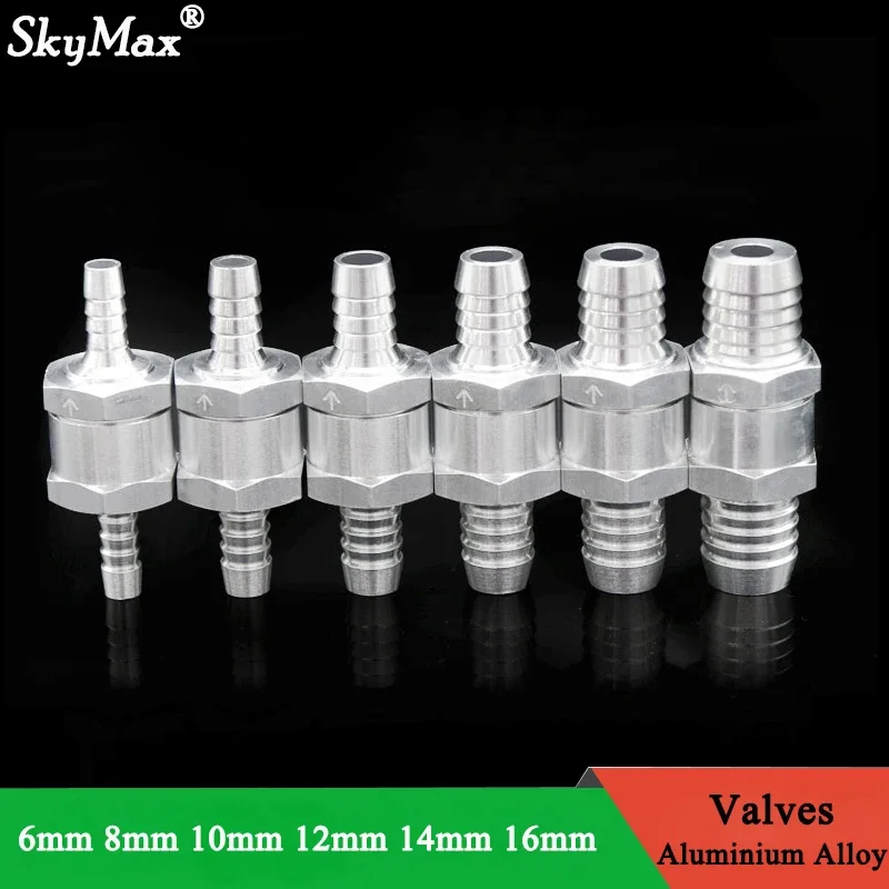 

1/5pcs One Way Valve 6/8/10/12/14/16mm Aluminium Alloy Non Return Check Waves One Way Fit Carburettor Low Pressure Fuel System