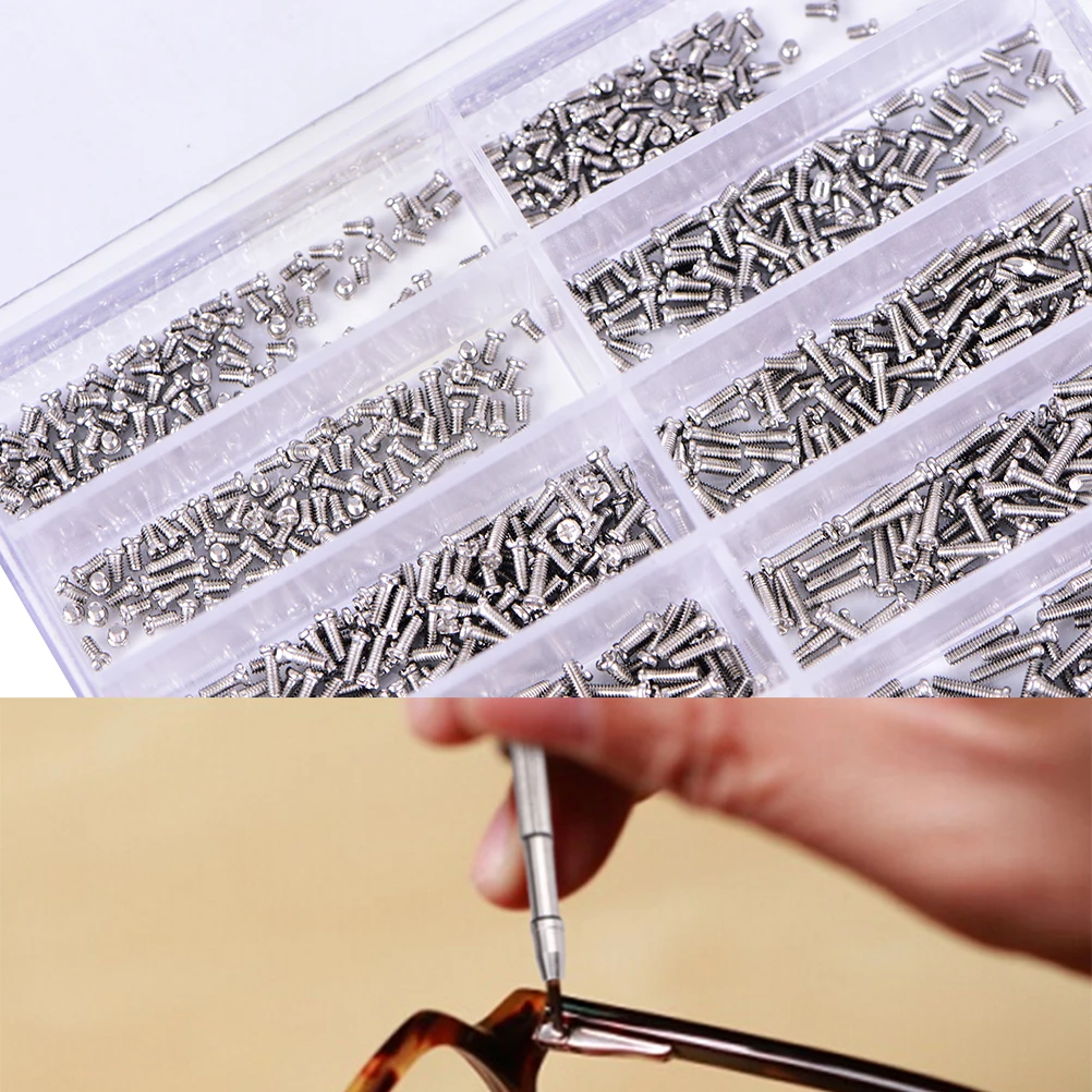 1000pcs/set Assorted Screws For Watch Eye Glasses Watchmaker Repair Part Tool