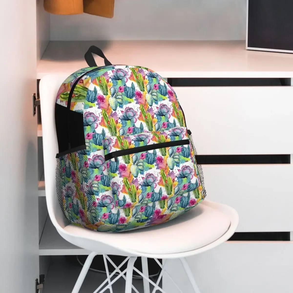 Exotic Wildflower Cactus Style Stylish Student Backpack School Bag Hiking Travel Daypack for Men Women Bookbag Shoulder Bags