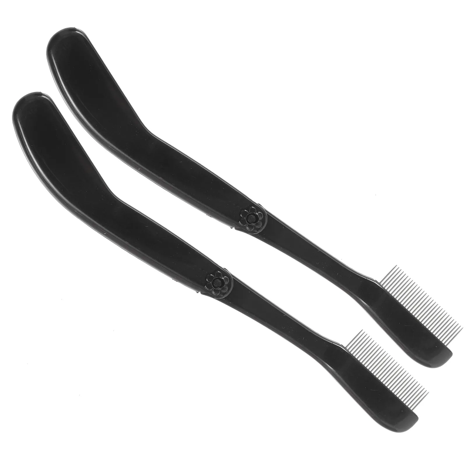 2Pcs Portable Metal Eyelash Comb & Eyebrow Separator – Dual-Function Dense-Teeth Lash Brush for Professional Makeup