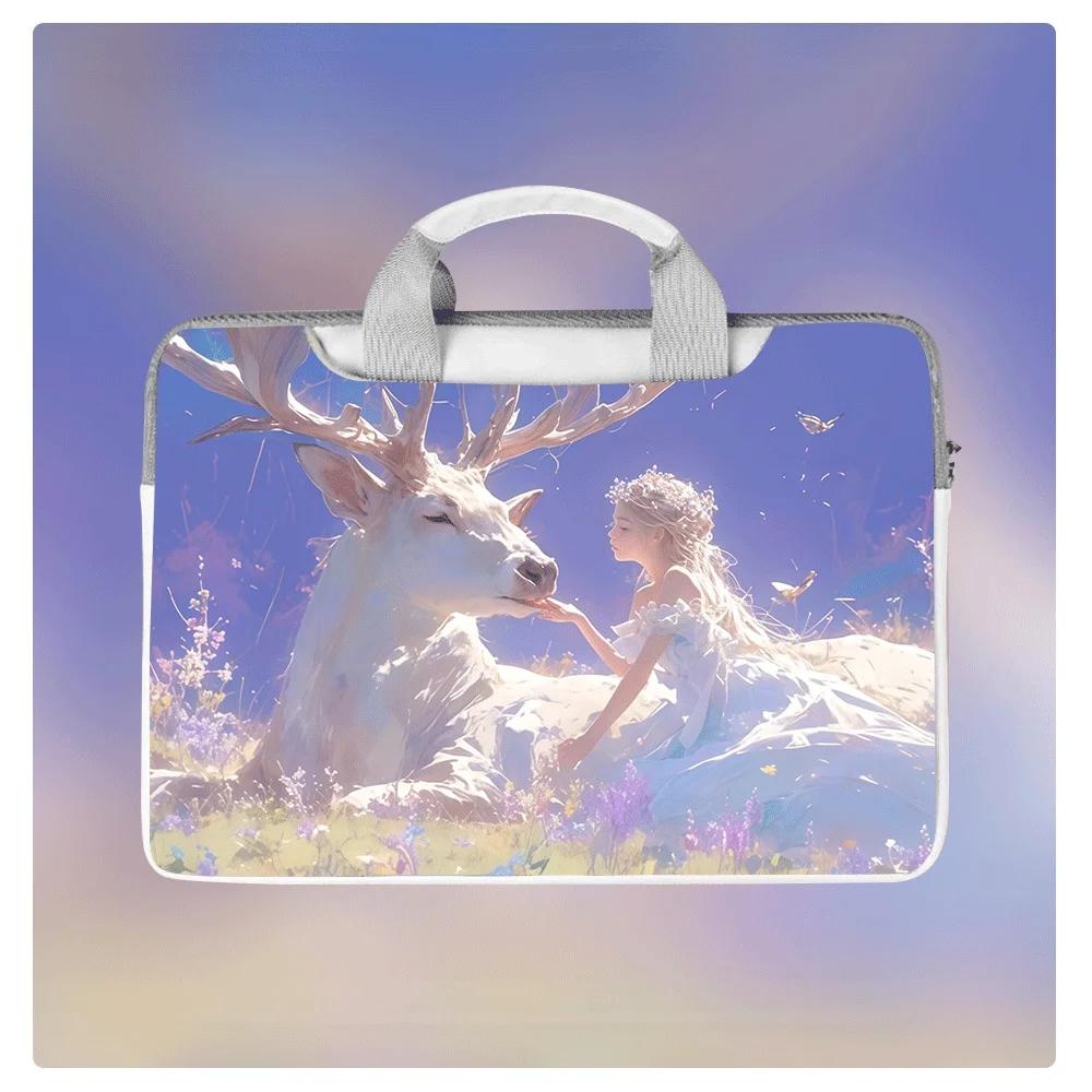 

Сумка через плечо с принтом оленя, 12-16 дюймов, водонепроницаемая, ударопрочная, с подкладкой из искусственного велюра, большая вместимость, сумка-тоут, чехол для планшета Apple