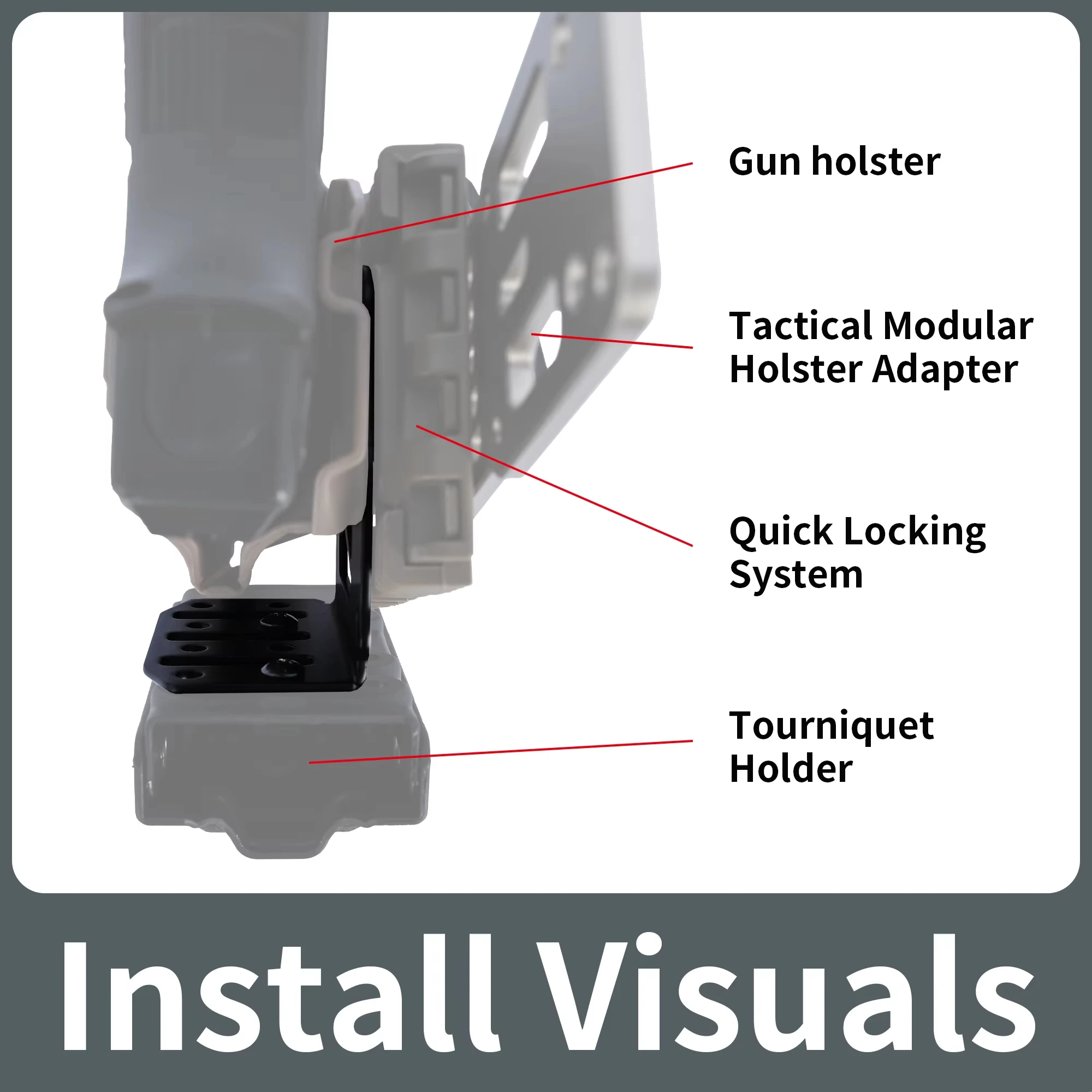 Adaptador de montaje torniquete táctico QLS con extensión para funda - imagen 5