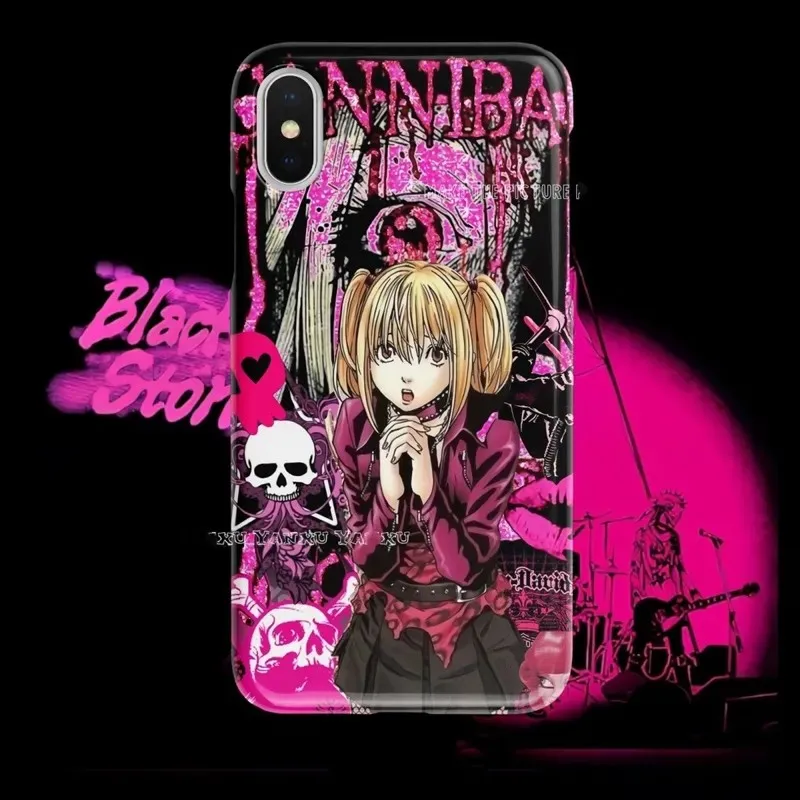 Luxury Clmj Death Note Misa Phone Case for iPhone 16 15 14 13 12 11 Pro Max XS XR XSMax 6 7 8 Plus Glossy HD Hard PC Cover