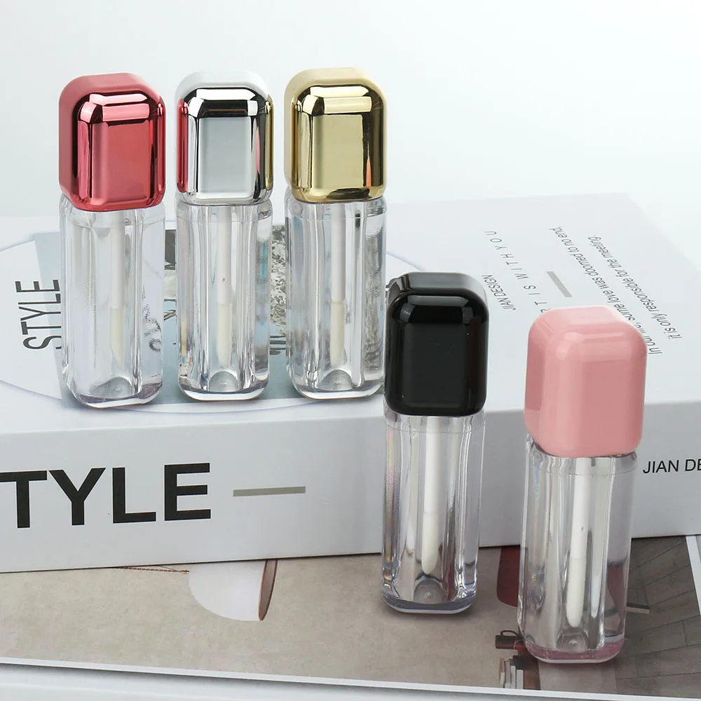 7ml Lip Gloss Tube Unique Cosmetic Lipgloss Container Empty Lip Oil Package with Applicator Private Label Wholesale