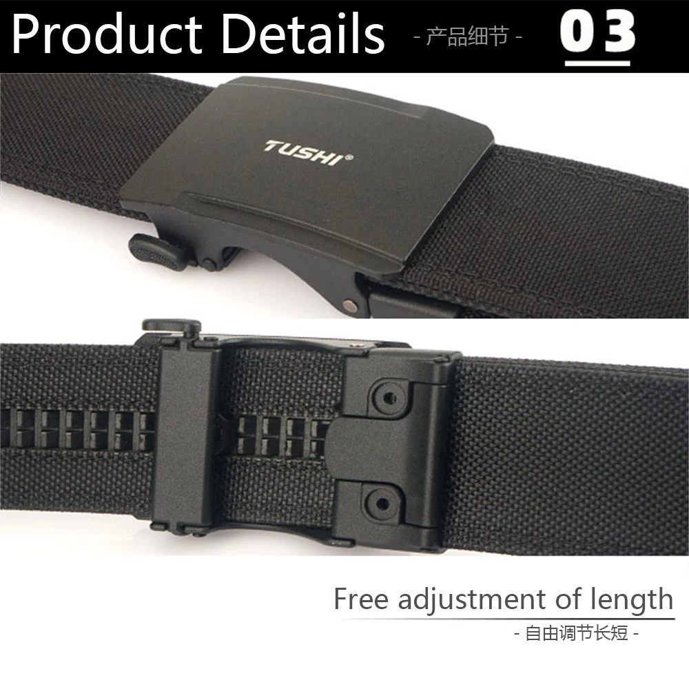 Tushi neuer harter taktischer Gürtel für Männer Metall automatische Schnalle ipsc Waffen gürtel 1100d Nylon Militär gürtel Outdoor Sport gürtel männlich – Detail 8