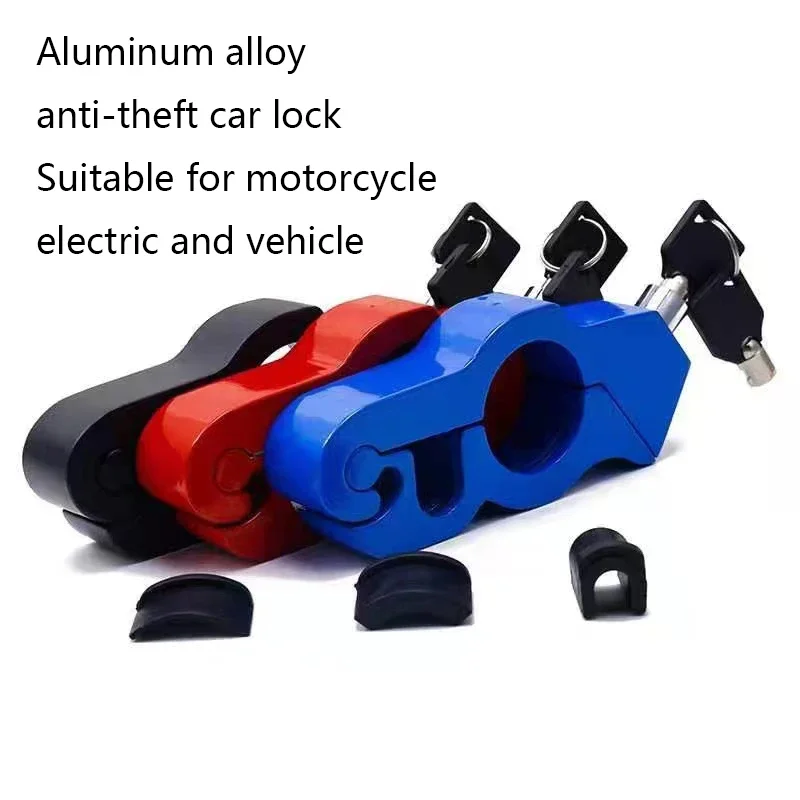 2 Keys Motorcycle Handlebar Lock Anti-theft Lock Motorcycle Electric Vehicle Aluminum Alloy Lock Solid Imitating Steal Locks image 3