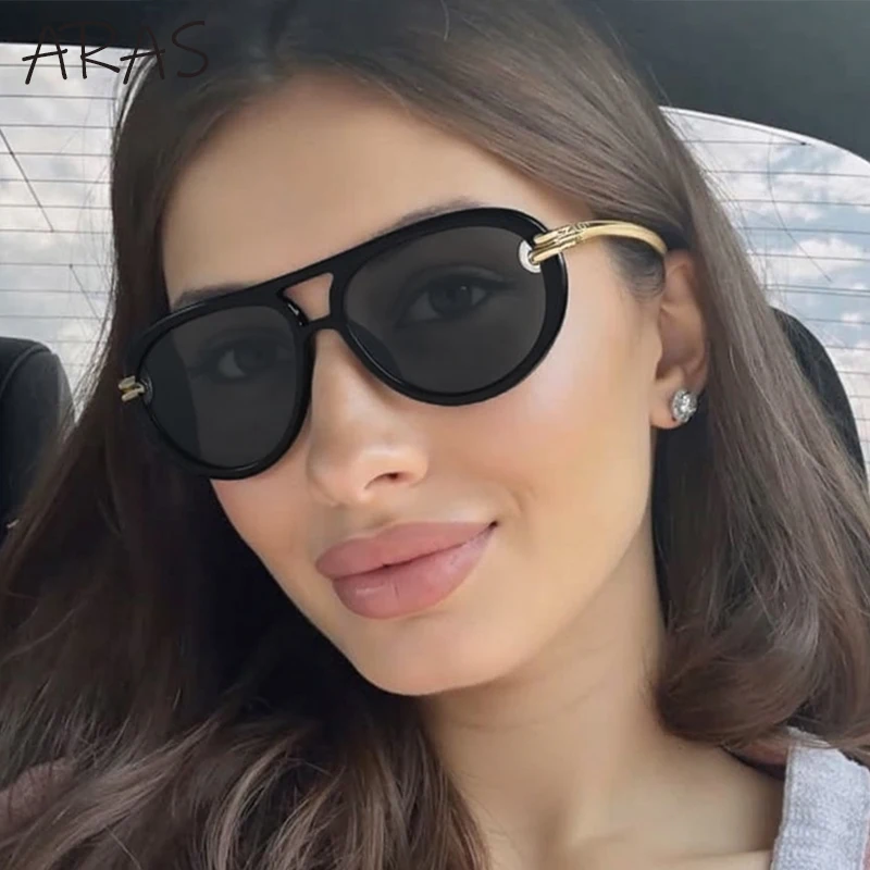

Vintage Oval Pilot Sunglasses Women 2025 Luxury Brand Square Double Beam Metal Frame Sun Glasses For Lady Trendy Outdoor Eyewear