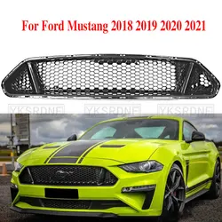 Carbon fiber pattern Car Front Bumper Mesh Grille Grills Racing Grille for Ford Mustang 2018 2019 2020 2021 Car Styling