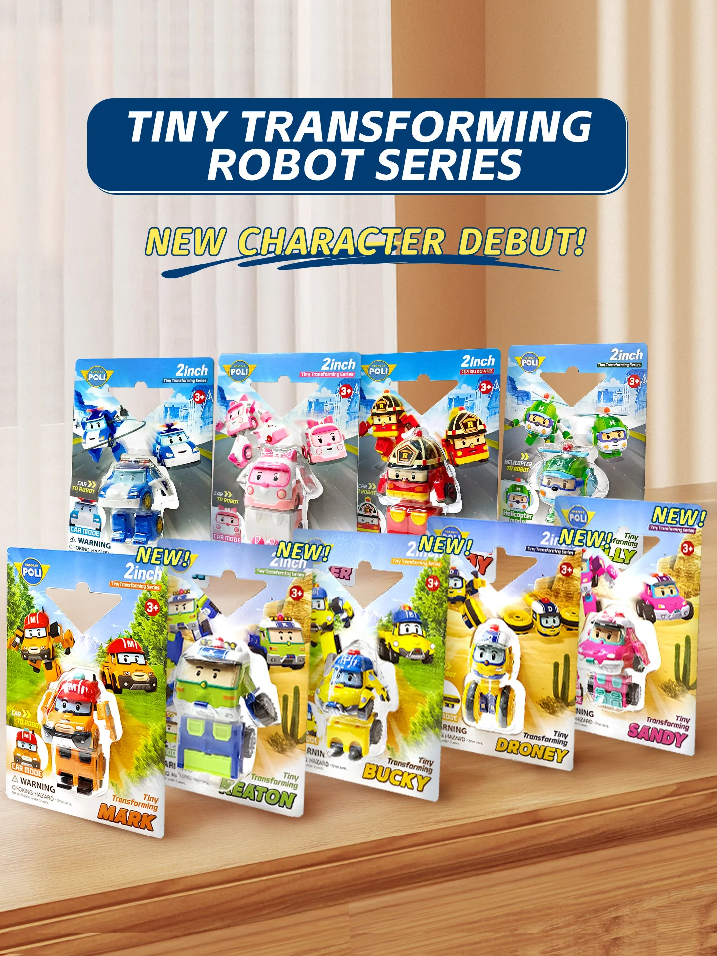 Tiny Transforming Robot Series Mini Deformation Action Figure - Single Pack Multiple Styles 9 Characters Optional Kids Toy Gift