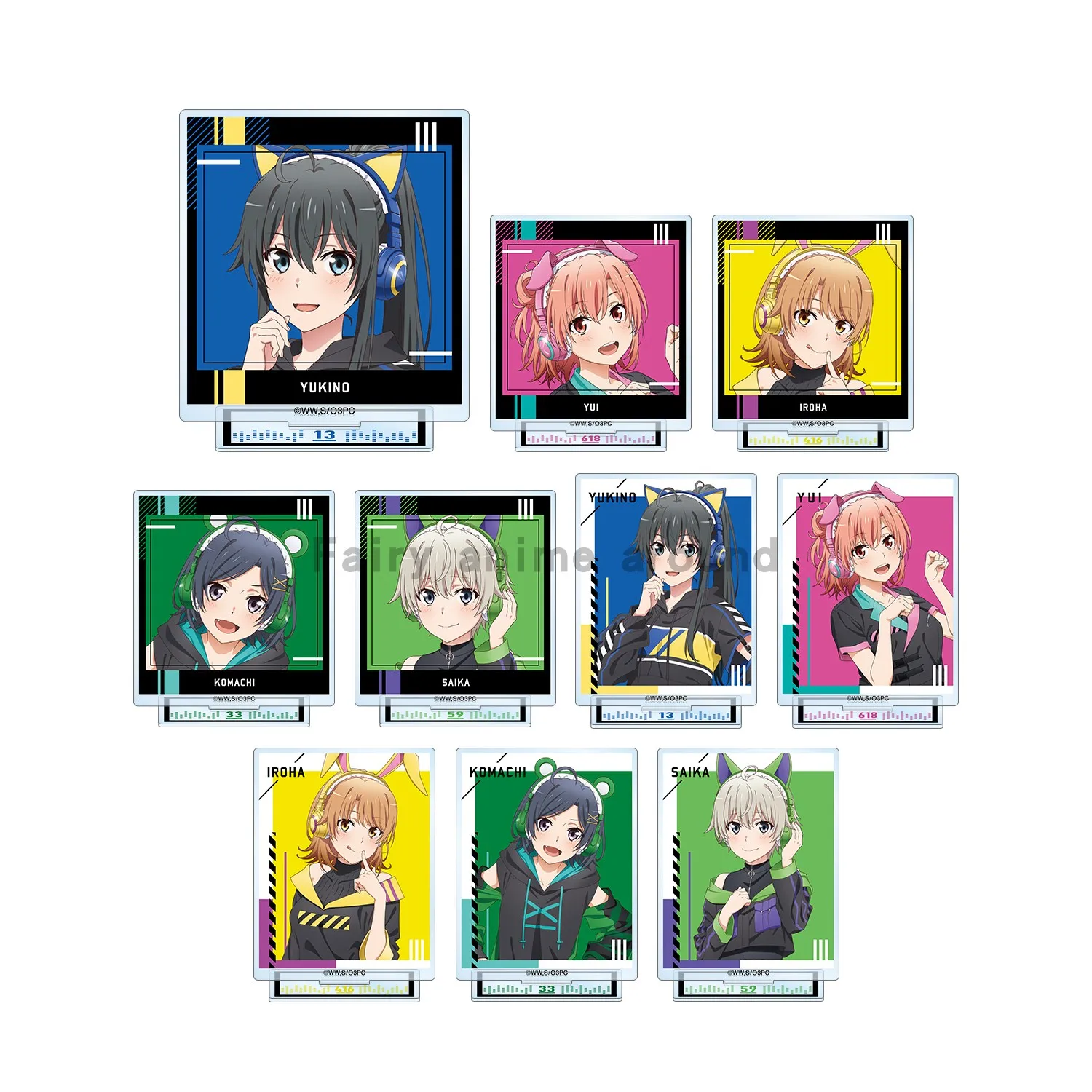 

Anime Hikigaya Komachi Isshiki Iroha Game Yukinoshita Yukino Yuigahama Yui Acrylic Stand Doll Mini Figure Model Cosplay Toy Gift