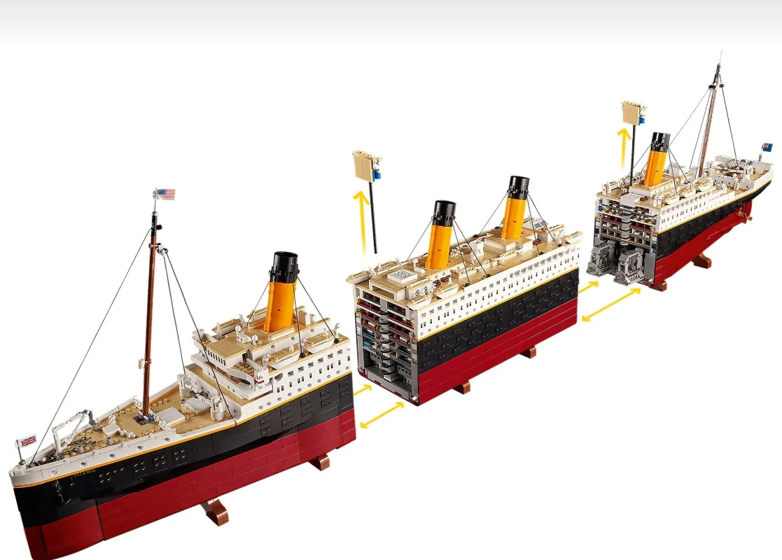 Display With Original Box 9090Pcs Titanic Large Cruise Boat Ship Model Building Blocks Bricks Children Gift 10294