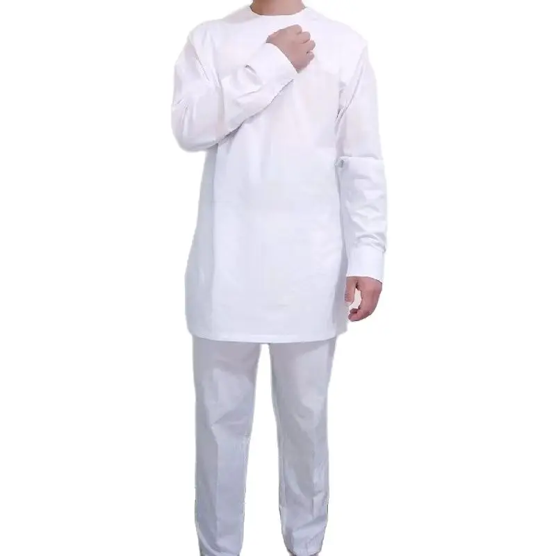 Chemise blanche à manches longues pour hommes, conception simple, olympiques pantalons, tenues africaines, vêtements de fête, Y + fjsimplicité