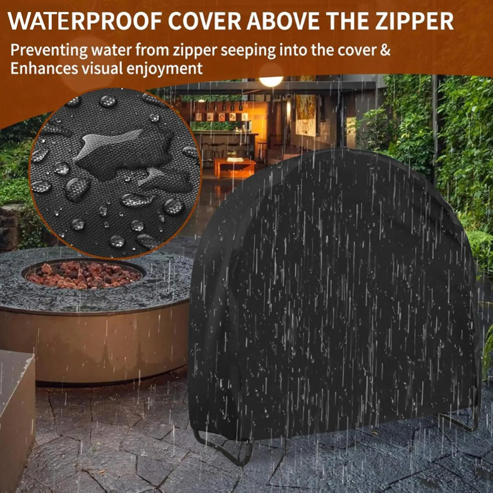 

Log Rack Cover Outdoor Indoor Patio Portable Sun Protection Heavy Duty Firewood Hoop Cover Storage Cover Wood Pile Holder Cover