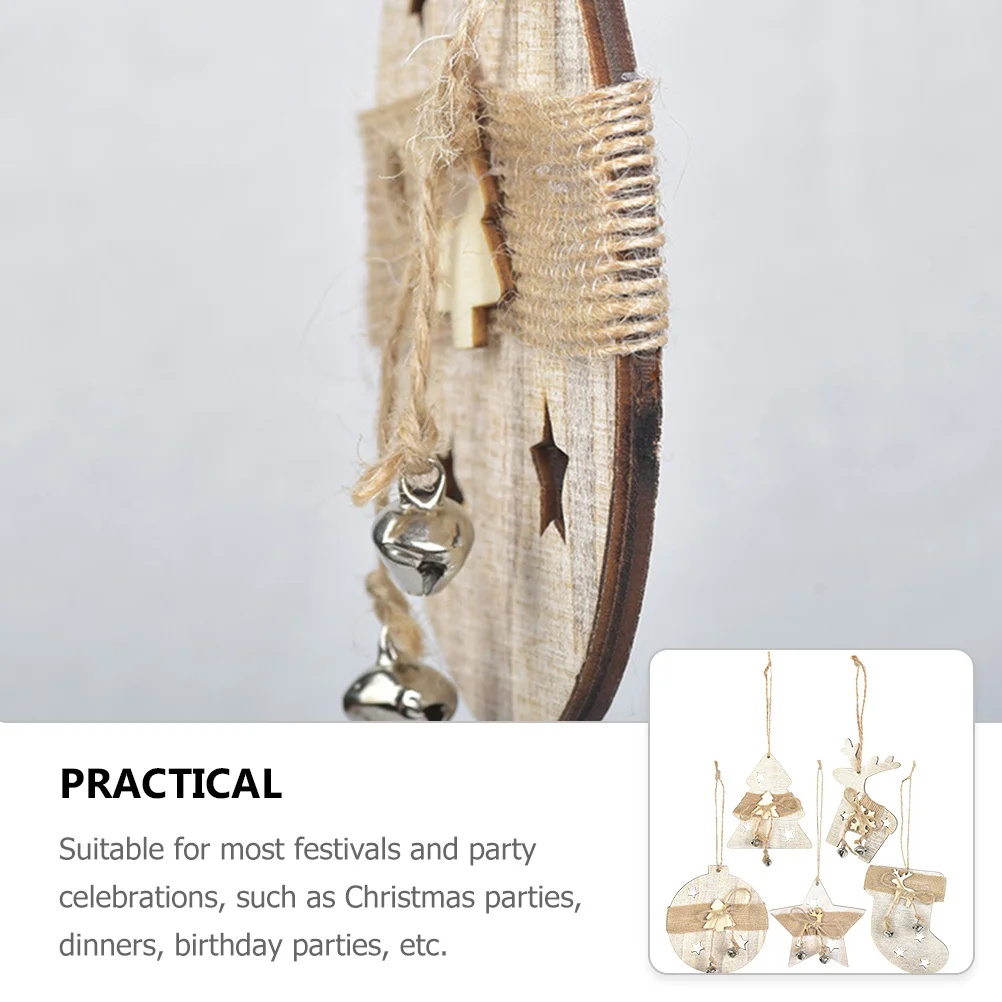 

5Pcs Christmas Hanging Decor Adorable Elk Shape Pendant Long-Lasting Use for Xmas Parties Xmas Themed Ornament