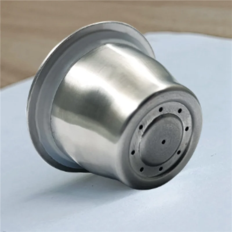 UNCL Capsules Reusable, Stainless Steel, 9 Pieces Refillable Pads For Nespresso + 3 Tamper + 3 Spoon + 3 Brush