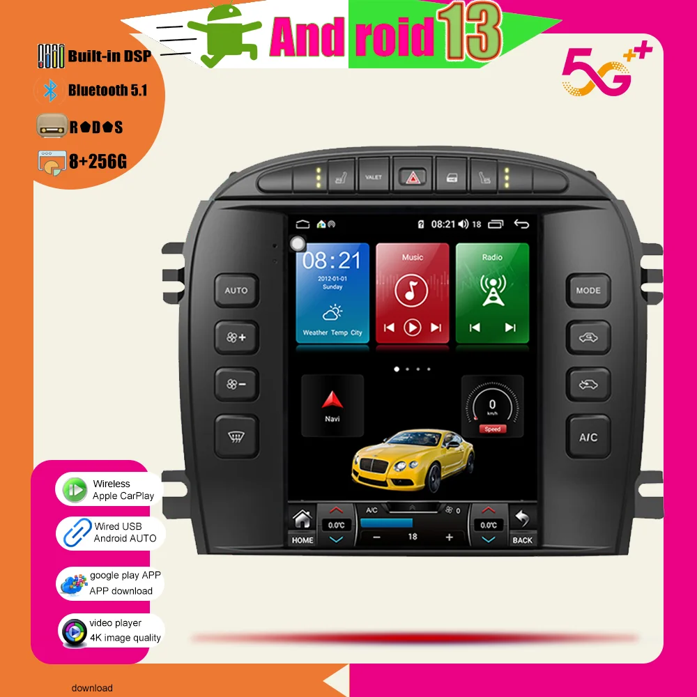 Android For Jaguar S-type Stype 2004-2009 Car Multimedia Player GPS Navigation Auto Stereo Radio Head Unit Carplay Touch Screen