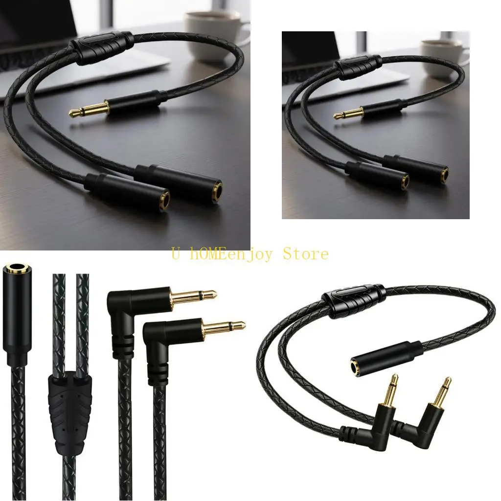 B0KF 3.5 MM Branch Headphone Splitter Cable for Home Studio Use Tasks