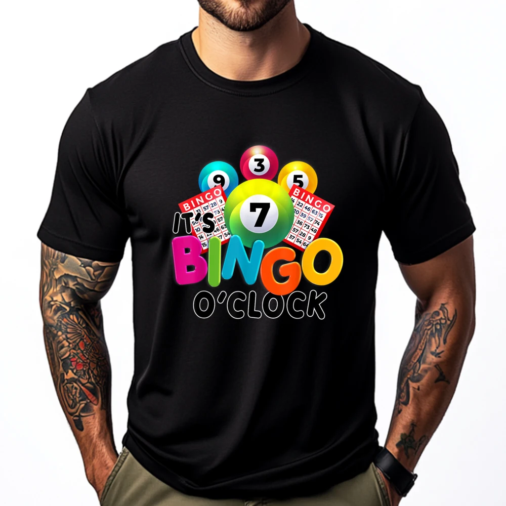 

It S Bingo O Clock Funny Bingo Player Game Lover Humor Graphic Shirts Casual Tshirts Men Mother's Day