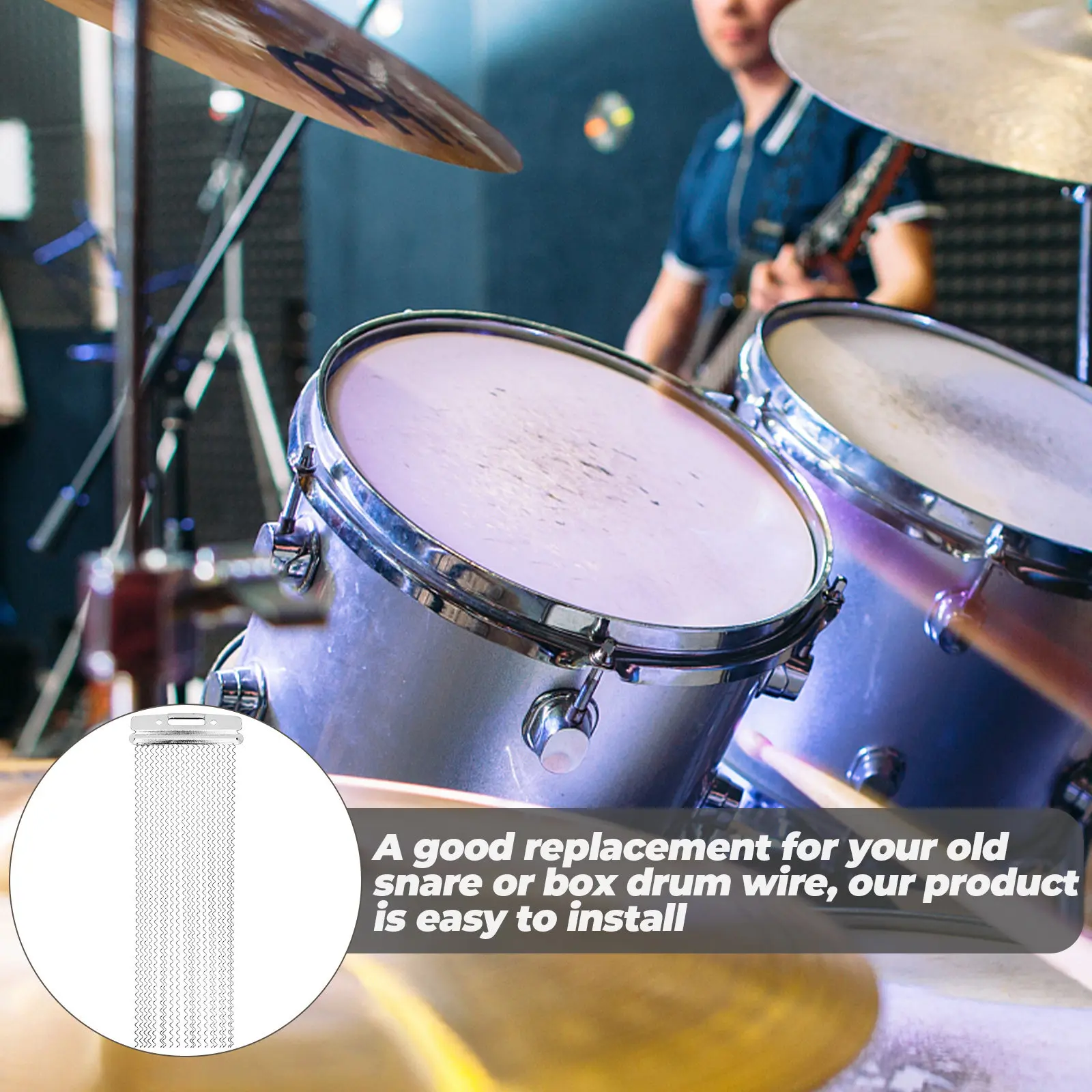 Percussion Instrument Accessory Snare Drum Wire 20 Strands Classic Silver Snare Belt Easy Install Drum Wire Replacement