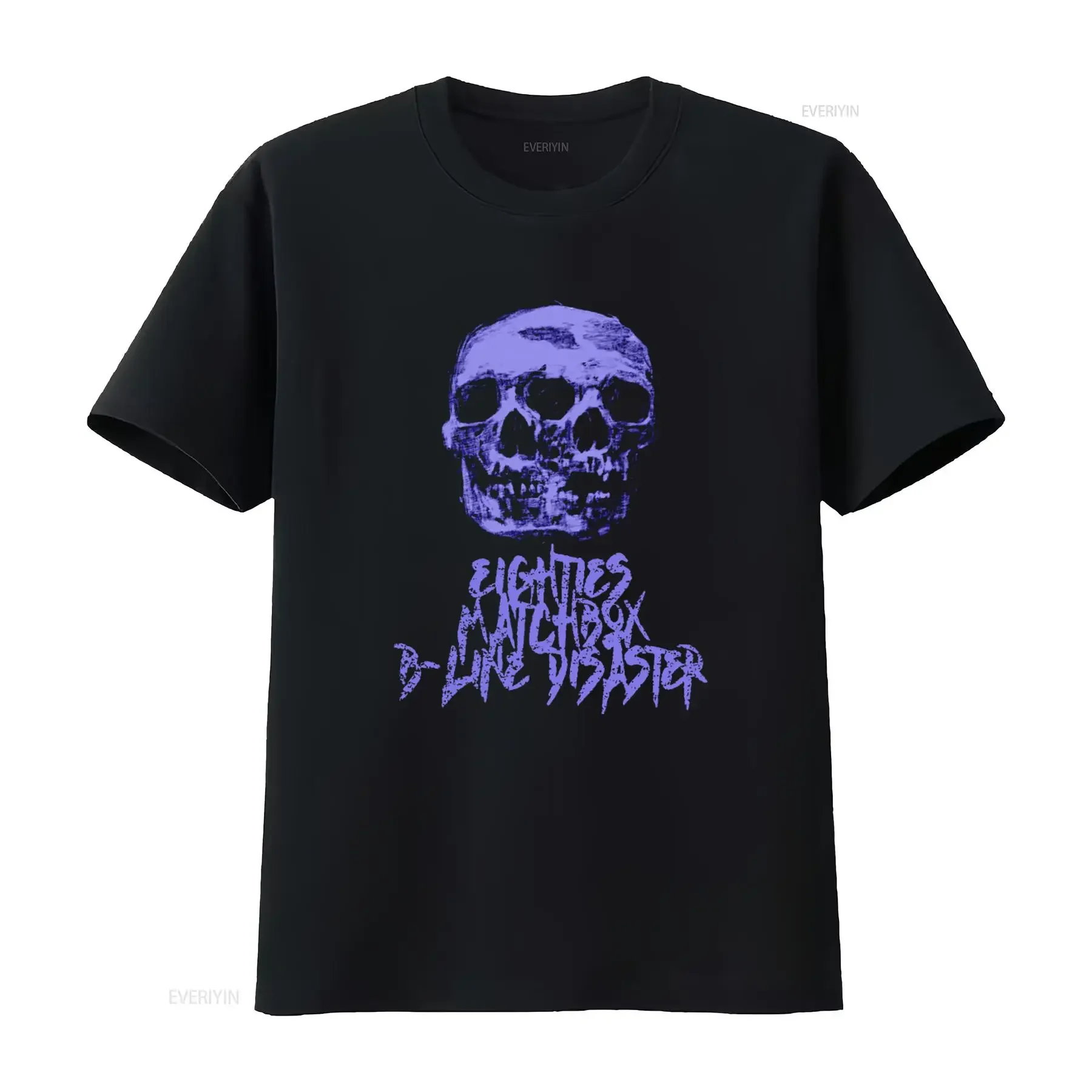 Vintage Eighties Matchbox B Line Disaster Skull T Shirt Retro Rock Style vintage Washed Versatile streetwear fashion Stylish