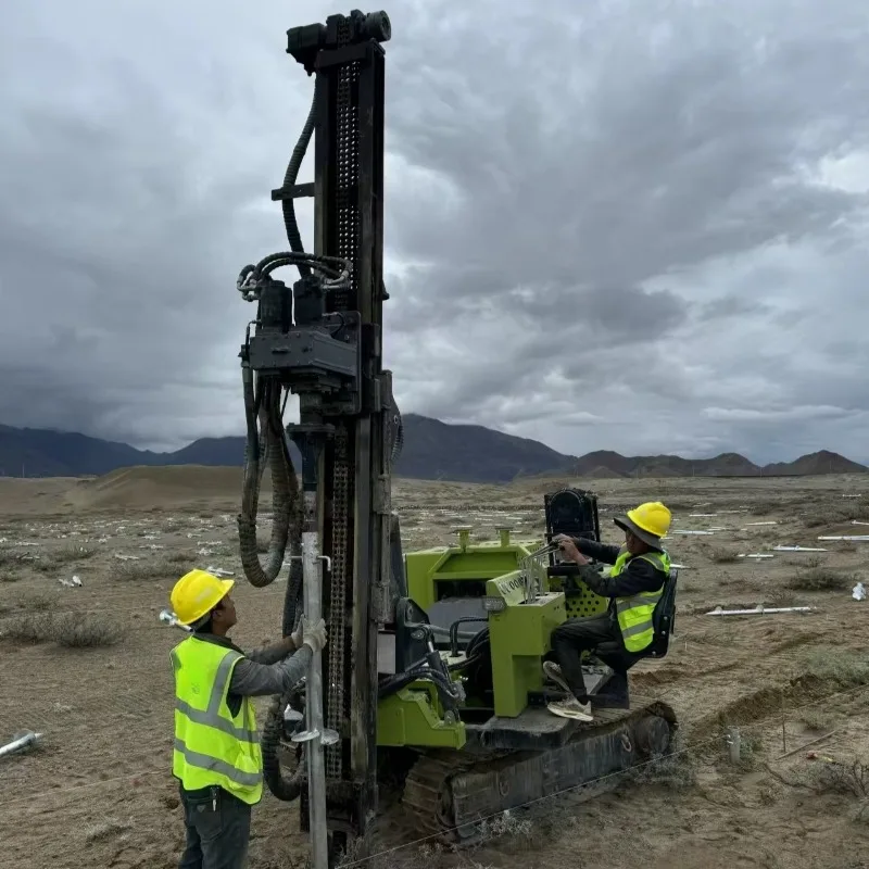 Hydraulic Photovoltaic Pile Driver Compact Crawler Rig For Rotary Screw Piling With High Moment Custom Solar Mounting