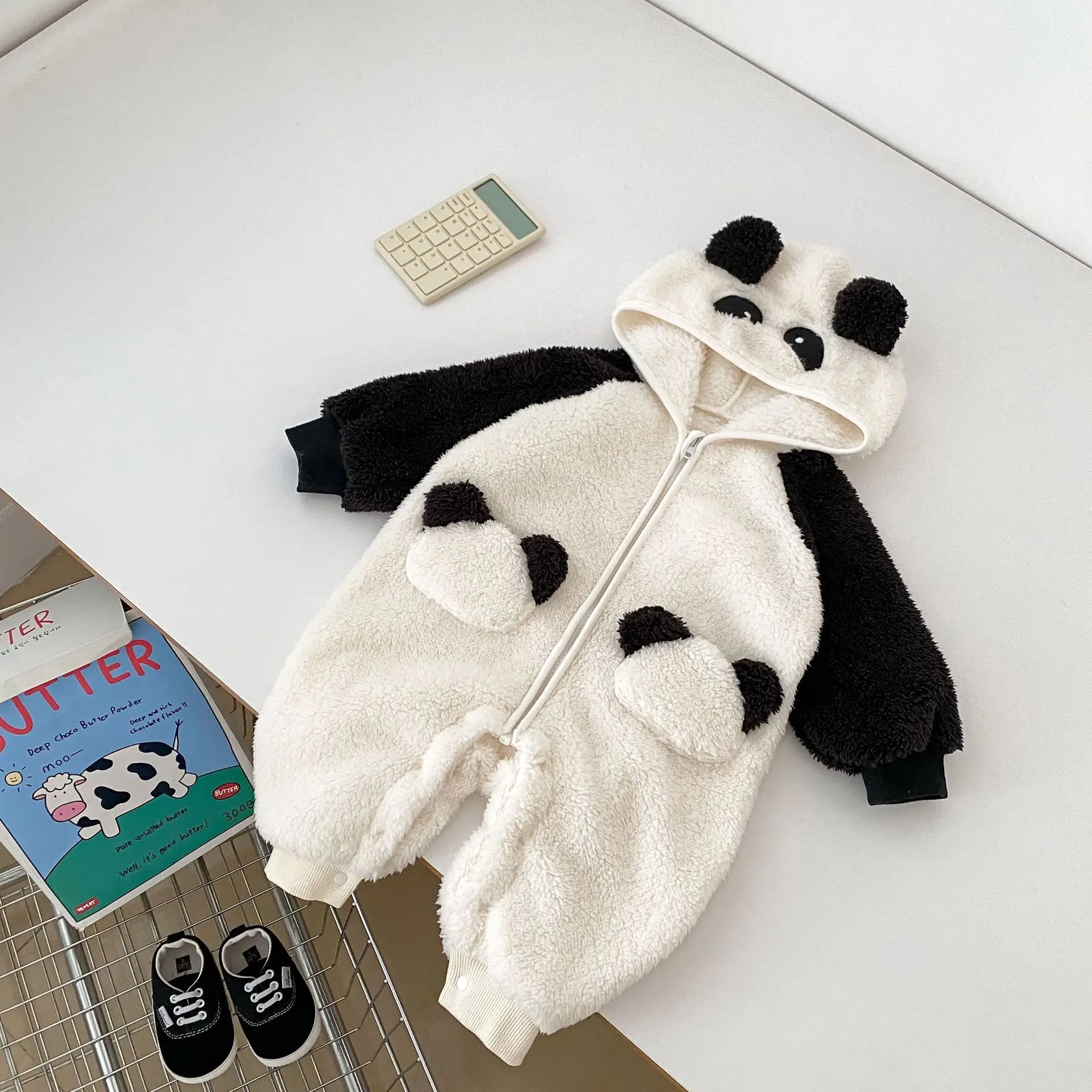 

Baby Winter Clothes Newborn Velvet Hooded Baby Rompers For Girls Boys Jumpsuit For Kids Overalls Panda Baby Halloween Costume