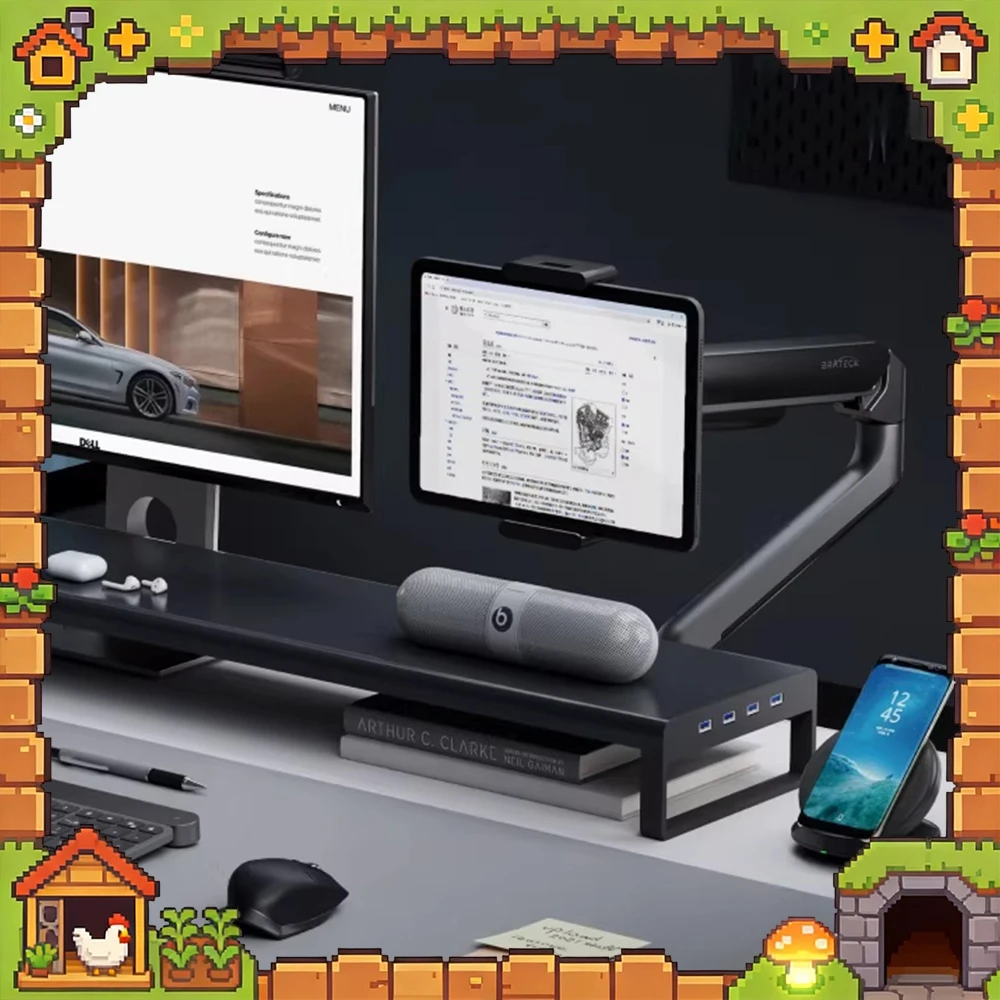 

Brateck P200 Flat Support High Precision Spring Flat Desktop Support Reserved Charging Position Pitch Up And Down For Gifts