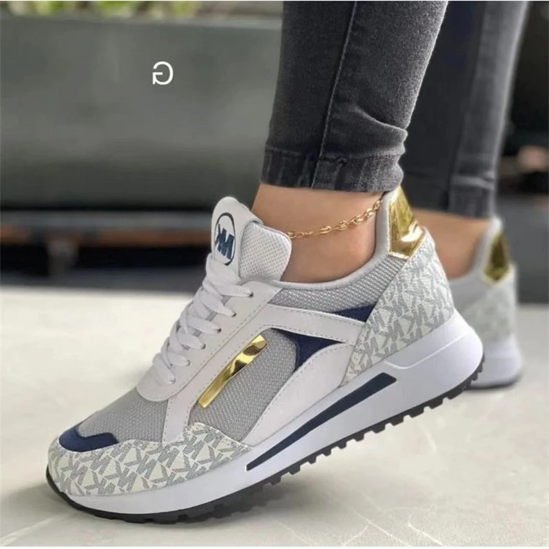 Tamanho grande primavera moda respirável leve casual confortável sapatos femininos versátil fundo plano sapatos esportivos femininos